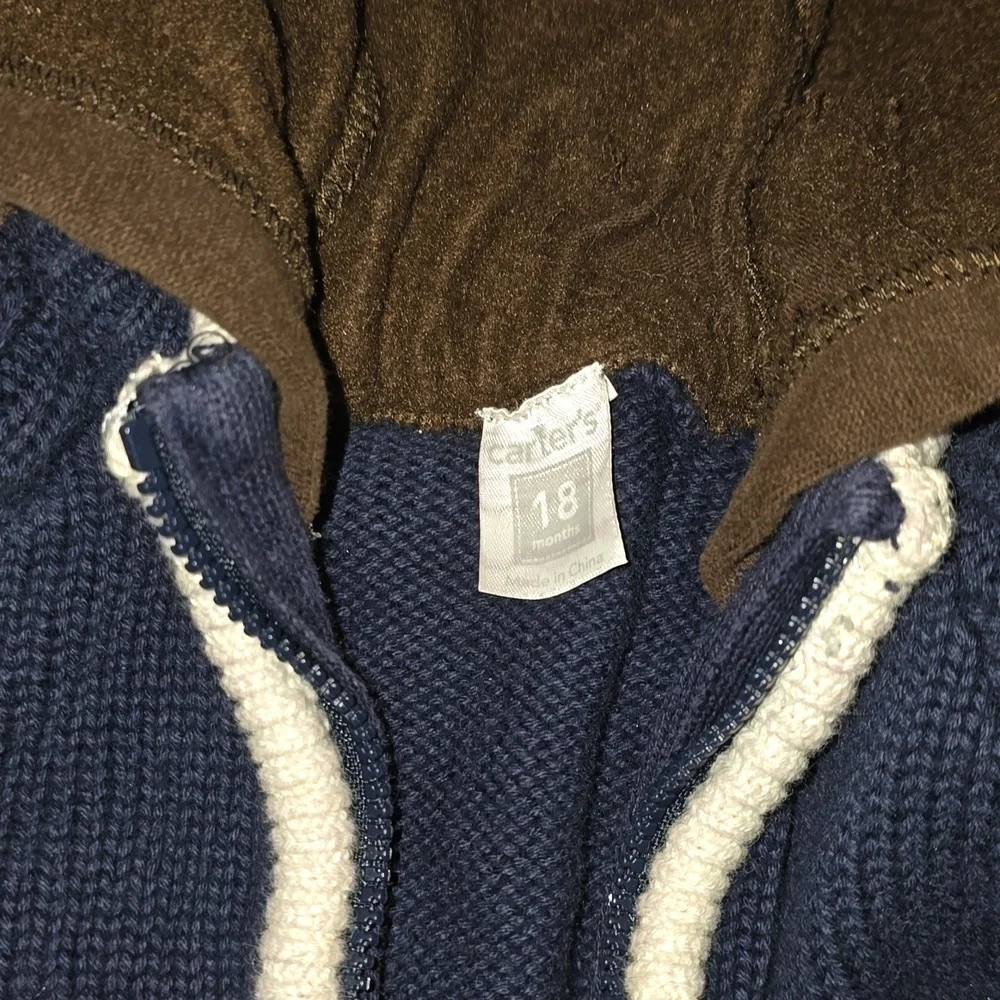 Carters Boys Hooded Zip Up Football Sweater 18M